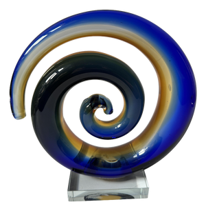 Murano Sommerso Spiral Glass Sculpture, 1970s