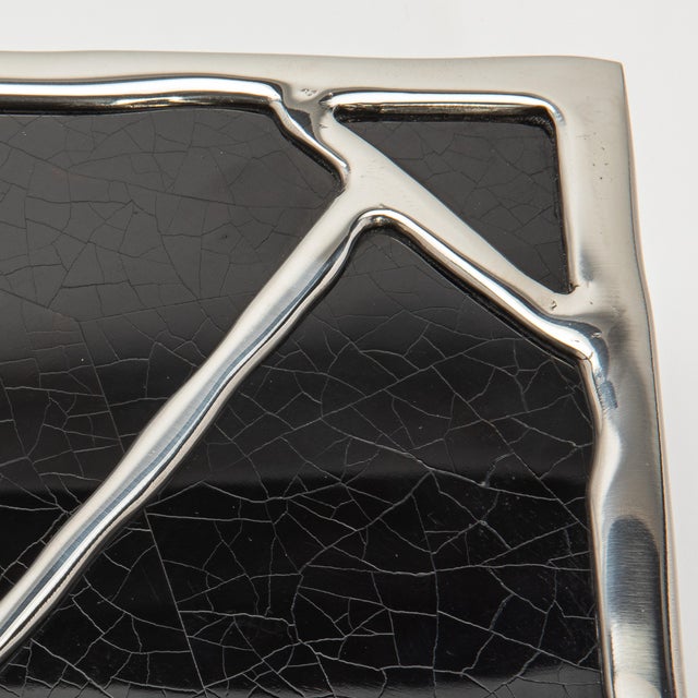 Modern Box in Black Shell With Polished Stainless Steel by R&y Augousti For Sale - Image 9 of 9