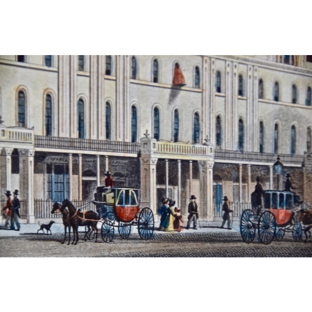 Three 19th C. Hand Colored Engravings of London Architecture by T. Shepherd, 1828 For Sale - Image 4 of 12