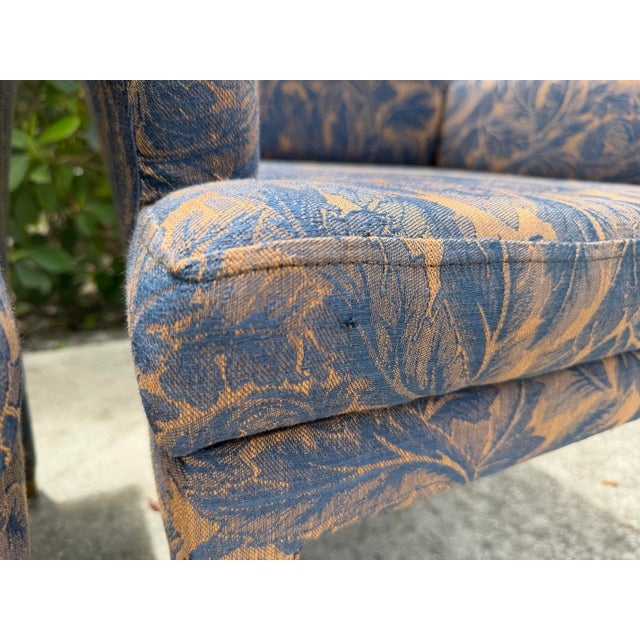 Vintage Mastercraft Parsons Style Armchairs With Brass Sabots, a Pair For Sale - Image 12 of 16