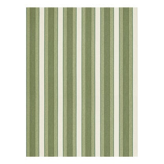 The House of Scalamandré Arlo Stripe Wallpaper, Evergreen For Sale