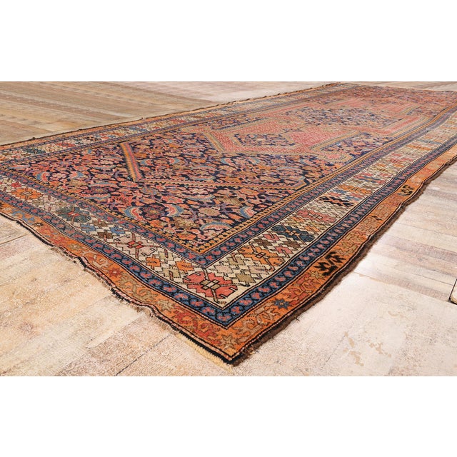 Navy Blue Late 19th Century Persian Malayer Rug, 07'02 X 18'11 For Sale - Image 8 of 10