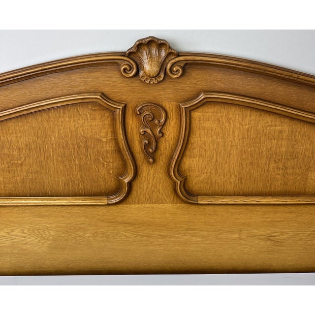 Gold Vintage Louis XVI French Double Frame with Carved Headboard For Sale - Image 8 of 10