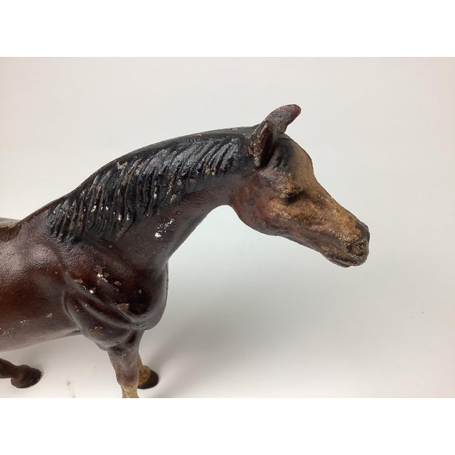 Vintage 1930s Hubley Manufacturing Co. Cast Iron Thoroughbred Horse Doorstop For Sale In New York - Image 6 of 7