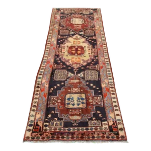 Sarab Runner 4'8'' X 11'4'' Blue Wool Semi-Antique Tribal Hand-Knotted Rug