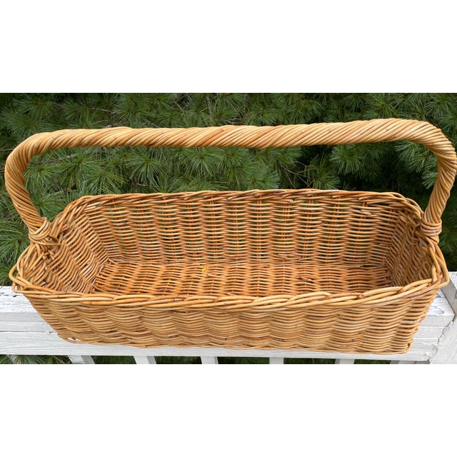 Vintage XXL Handwoven Basket 30" X 16" For Sale - Image 4 of 9