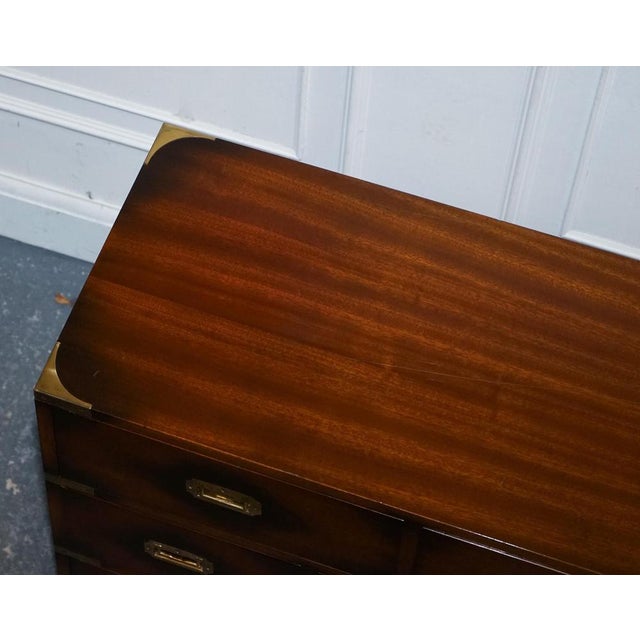 Vintage Military Campaign Brass Sideboard from Jansen of London For Sale - Image 9 of 15