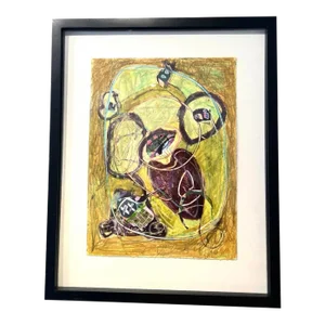 "Unfolding Cycles" Contemporary Mixed Media by Ellen Reinkraut, Framed