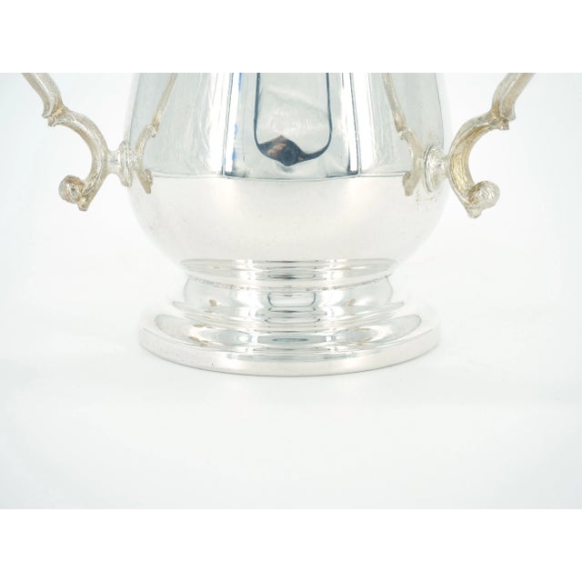 English Silver Plated Three Handled Cup Vase / Round Footed Base For Sale - Image 9 of 11