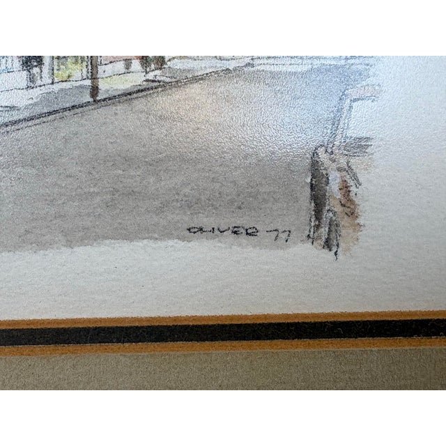 Vintage 1977 English Street Scene Watercolor of Shakespeare Hotel & Guild Chapel For Sale - Image 4 of 7