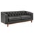 Experience the Classic Heritage & Contemporary Clean Lines With the Monrowe Leather Loveseat. For Sale - Image 9 of 12