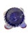 Charming Hand-Blown Small Ruffled Blue Handkerchief Vase With Red Rim in the Style of Dave Chihuly For Sale - Image 12 of 14