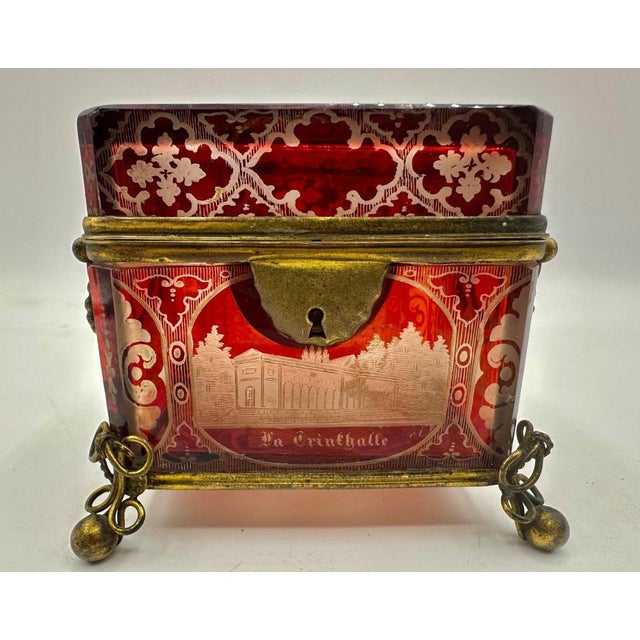 Bohemian Glass Jewelery Box, 1800s For Sale - Image 12 of 12