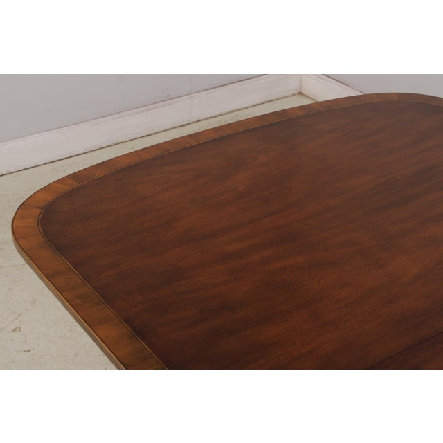 Baker Mahogany Inlaid Double Pedestal Dining Table For Sale - Image 15 of 17