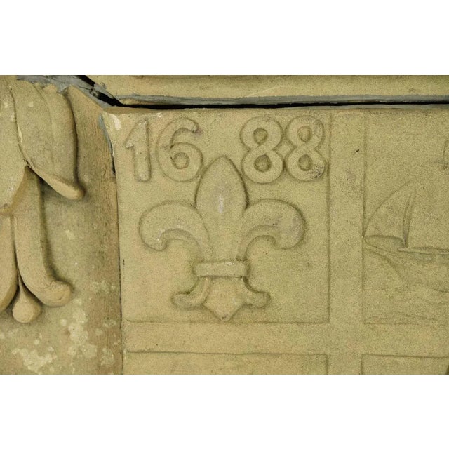 Stone Mid 20th Century Reclaimed Seal of New Rochelle NY Terra Cotta Medallion For Sale - Image 7 of 10