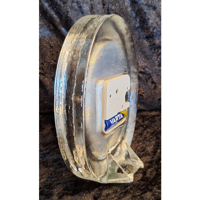 Metal Vintage German Table Clock with Glass Case and White Metal Dial from Kienzle, 1970s For Sale - Image 7 of 8
