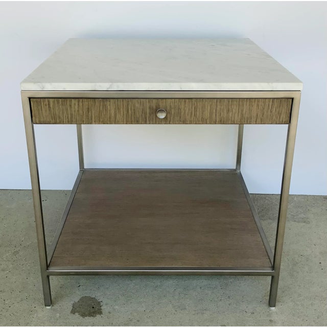 Organic Modern Wood and Marble Paxton Side Table For Sale In Atlanta - Image 6 of 6
