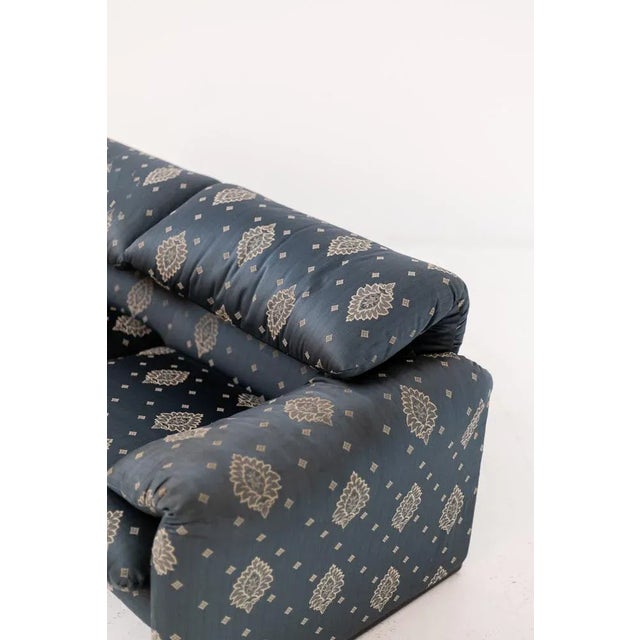 Textile Blue Maralunga Sofa by Vico Magistretti for Cassina For Sale - Image 7 of 18