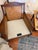 Vintage Drexel Heritage Lineage Collection Cane Lounge Chair With New Neutral Upholstery For Sale In Charleston - Image 6 of 9