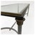 Vintage Narrow Metal Neoclassical Glass Top Coffee Table For Sale - Image 4 of 4