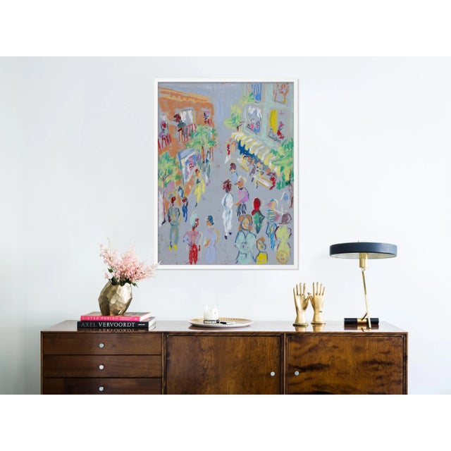 DESCRIPTION: In the Street by Happy Menocal in White Frame, XS Art Print SPECIFICATIONS: Type: Framed Paper. Framed Size...