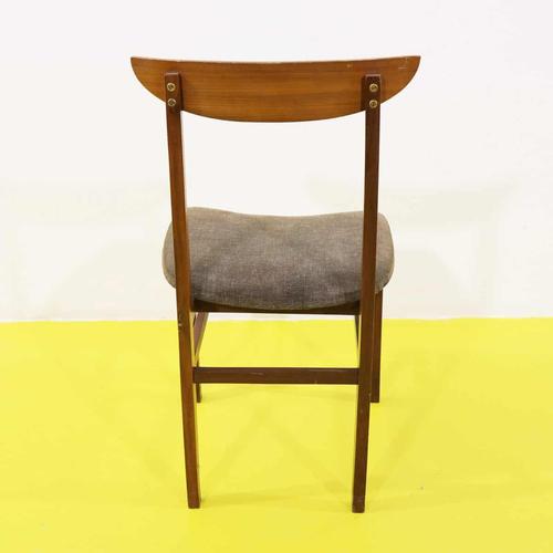 Brown Wooden Chair with Brown Upholstered Seat For Sale - Image 8 of 11