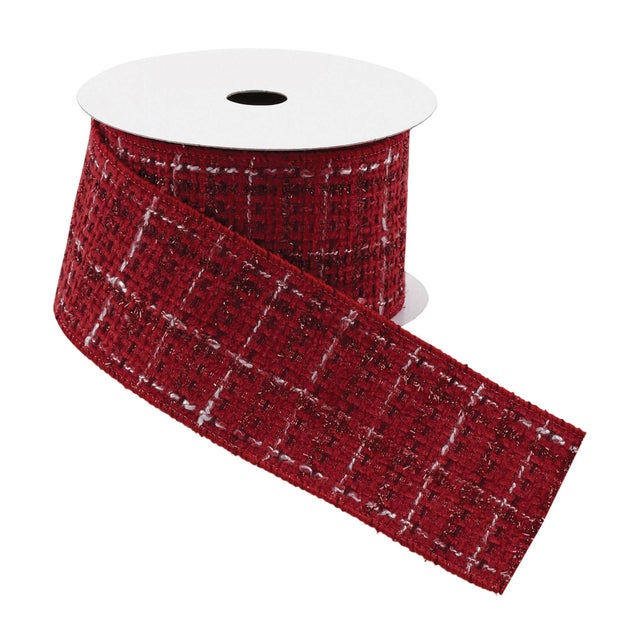 Add a classic touch to your holiday crafts and gift-wrapping projects with this Tattersall Plaid Wired Ribbon. Featuring...