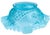 Baby Blue Mid 20th Century Handmade Americana Blue-Opalescent Glass-Cut Ruffled Bowl For Sale - Image 8 of 8