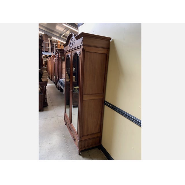 Antique Wardrobe in Walnut, 1910 For Sale - Image 4 of 10