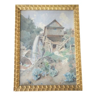 Eduard Zetsche, Mill Near Sarmingstein, Watercolor For Sale
