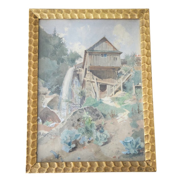 Eduard Zetsche, Mill Near Sarmingstein, Watercolor For Sale