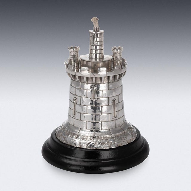19th Century Victorian Silver Guard Tower Table Lighter from Stephen Smith & Son, 1878 For Sale - Image 11 of 13