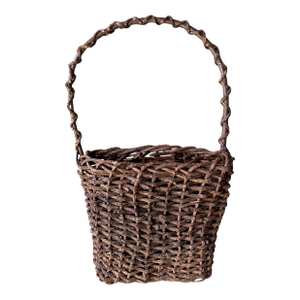 Mid 20th-Century Rustic Chic Handwoven Natural Willow Wall Pocket