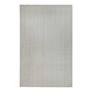 2010s Rug & Kilim’s Modern Rug in Solid Gray and Off-White Striae For Sale