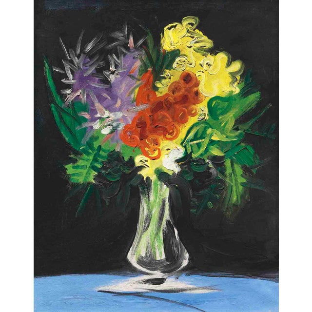 Artist: Pablo Picasso Title: Le Pot de Fleurs Sur Fond Noir Medium: Giclee Marks: L.E numbered Paper size: watercolour...