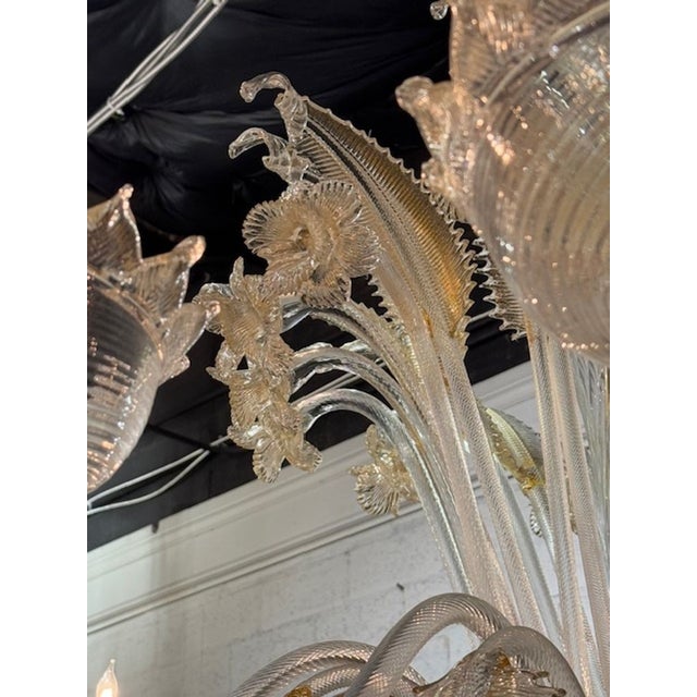 Large Scale Italian Murano Glass Venetian Style Chandelier For Sale In Dallas - Image 6 of 8