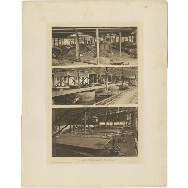 Three views of the mining industry in malaysia around 1907. 1. Lankshuts at tronoh, perak 2. Puddling machinery, tambun in...