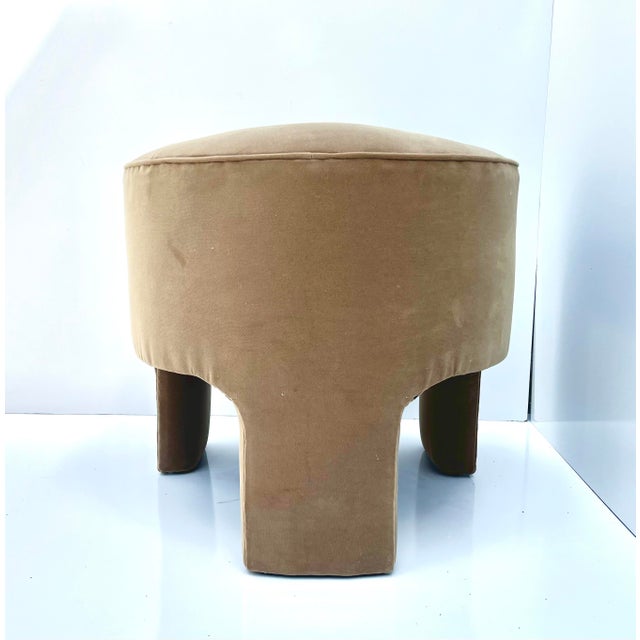 Camel Vintage Low Back Barrel Club Chair in Camel Velvet - Set of 2 For Sale - Image 8 of 10