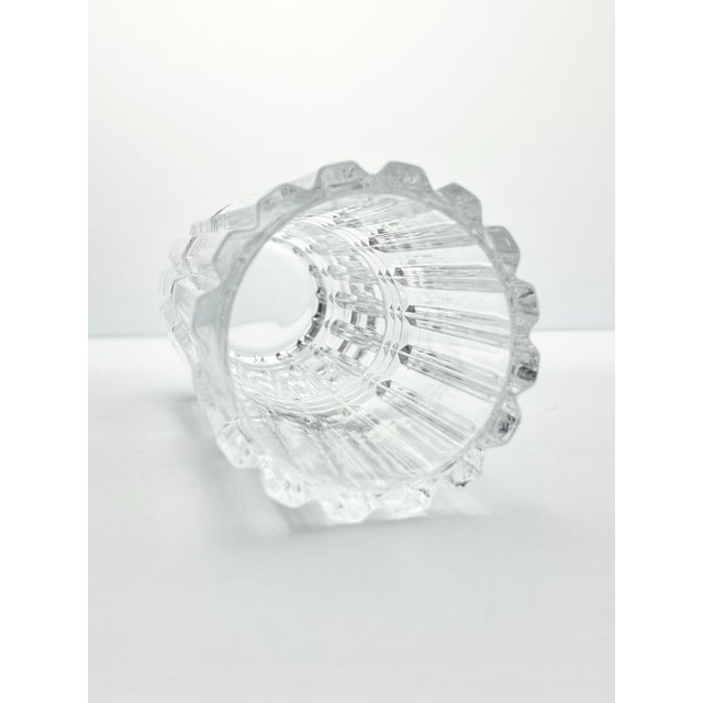 Vintage French Contemporary Postmodern-Style Cylinder Column Cut Crystal Vase For Sale In Dallas - Image 6 of 7