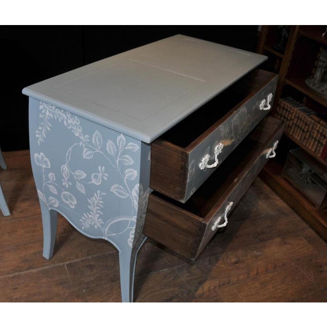 Wood French Painted Commodes Chest Drawers Shabby Farmhouse, Set of 2 For Sale - Image 7 of 12