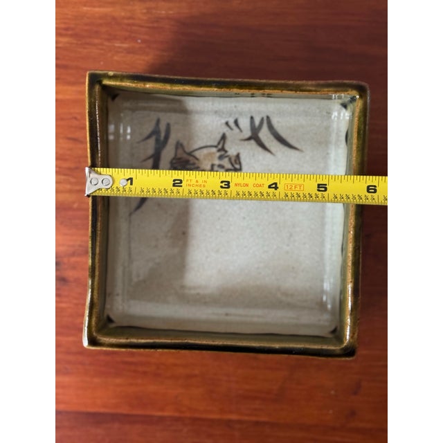 Vintage Japanese Studio Pottery Wild Boar Dish For Sale - Image 4 of 11
