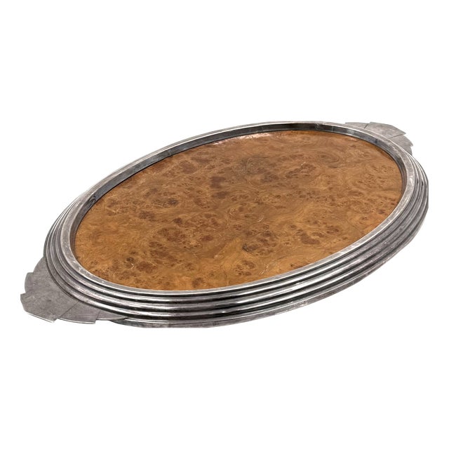 Art Deco Burl Wood Tray, France, 1930s For Sale