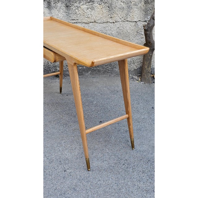 Writing Desk in Ash Wood by Gio Ponti , 1950s For Sale - Image 9 of 15