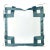 White With Dark Smokey Blue Ribbon Embellished Pillow Cover - 20" X 20" Fretwork Greek Key Ribbon Cushion Case For Sale