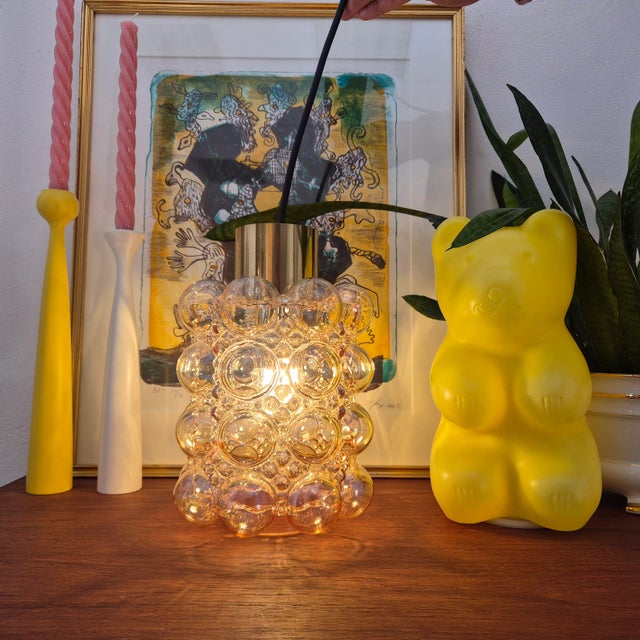 Metal Bubble Glass Pendant Lamp by Helena Tynell for Limburg, 1970s For Sale - Image 7 of 8