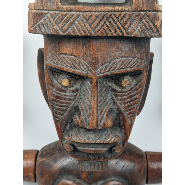 Early 20th Century Attributed Nias Ancestor Figure – Large Carved Wood Adu Zatua, Indonesia For Sale - Image 4 of 18