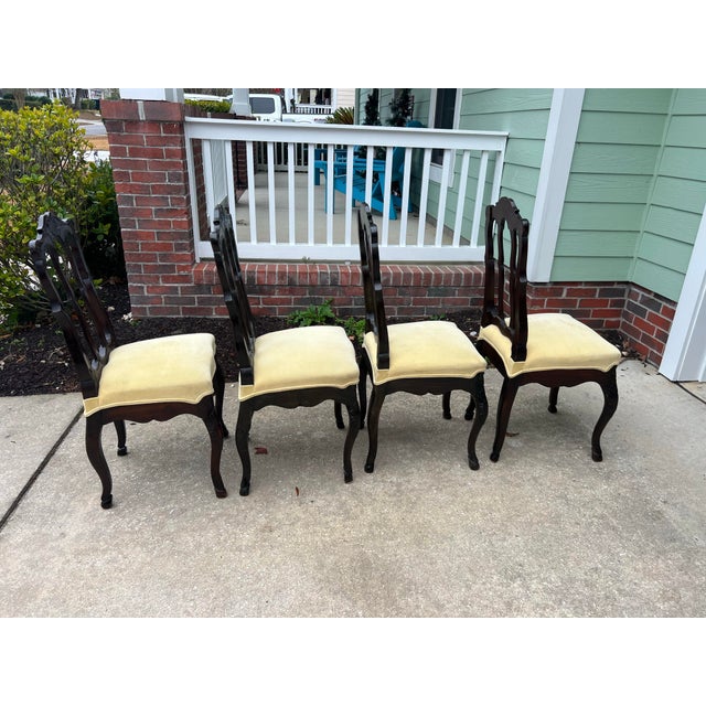 Wood 1920s French Louis XV Style Oak Dining Chairs- Set of 4 For Sale - Image 7 of 12