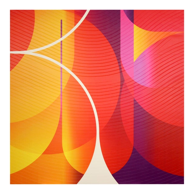 Contemporary Abstract Matte Gel Applied on Fine Art Digital Printed Canvas "Safran Vermeil Evêque # Beurek Beurek" by Jerome Tham Vo My For Sale