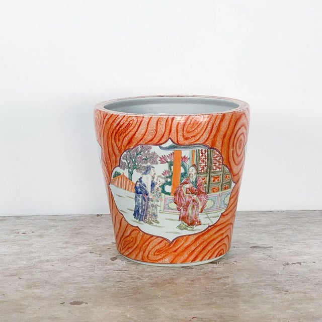 Rare Large Chinese Porcelain Cachepot, Circa 1910 For Sale - Image 4 of 8