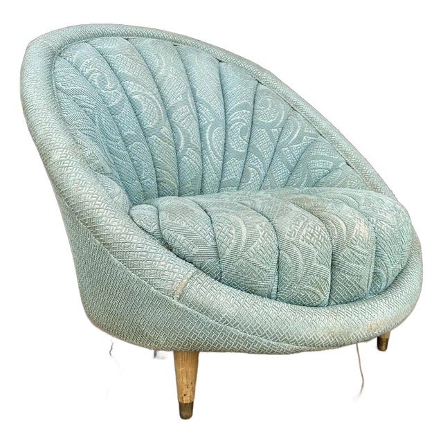 Mid-Century Clam Shell Slipper Chair For Sale